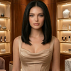 Peluca delantera de encaje sin pegamento estilo Bob de celebridad, con línea de cabello pre-arrancada