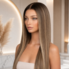 20 Inch Balayage Glueless Wigs Brazilian virgin Hair