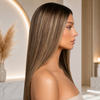 20 Inch Balayage Glueless Wigs Brazilian virgin Hair