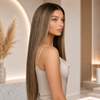 20 Inch Balayage Glueless Wigs Brazilian virgin Hair
