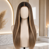 20 Inch Balayage Glueless Wigs Brazilian virgin Hair