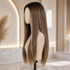 20 Inch Balayage Glueless Wigs Brazilian virgin Hair