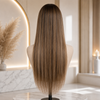 20 Inch Balayage Glueless Wigs Brazilian virgin Hair