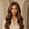 Real Human Hair Brown Lace Front Wigs Ready to Wear Glueless Wigs