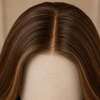 Real Human Hair Brown Lace Front Wigs Ready to Wear Glueless Wigs