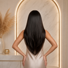 Natural Color Straight Layered Glueless Lace Front Wigs