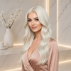 #60-1 Platinum Luxury Human Hair Gluless Wigs Ready to Wear
