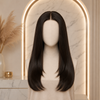 Natural Color Straight Layered Glueless Lace Front Wigs
