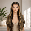 Natural Color Wavy Glueless Lace Front Wigs