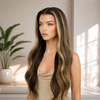 Natural Color Wavy Glueless Lace Front Wigs