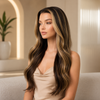 Natural Color Wavy Glueless Lace Front Wigs
