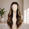 Natural Color Wavy Glueless Lace Front Wigs