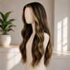 Natural Color Wavy Glueless Lace Front Wigs