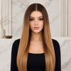 Perruques Lace Front sans Colle de 20 Pouces en Cheveux Humains Vierges Indiens, Couleur Ombrée