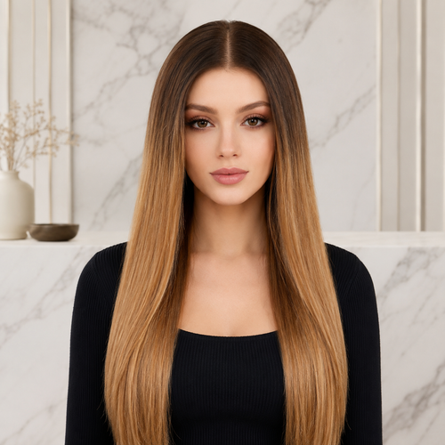 Pelucas delanteras de encaje sin pegamento de 20 pulgadas de cabello humano virgen, color ombre, cabello indio