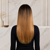 Perruques Lace Front sans Colle de 20 Pouces en Cheveux Humains Vierges Indiens, Couleur Ombrée