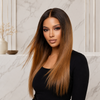 Perruques Lace Front sans Colle de 20 Pouces en Cheveux Humains Vierges Indiens, Couleur Ombrée