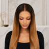 Perruques Lace Front sans Colle de 20 Pouces en Cheveux Humains Vierges Indiens, Couleur Ombrée