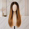 Perruques Lace Front sans Colle de 20 Pouces en Cheveux Humains Vierges Indiens, Couleur Ombrée