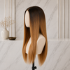 Perruques Lace Front sans Colle de 20 Pouces en Cheveux Humains Vierges Indiens, Couleur Ombrée