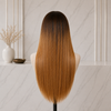 Perruques Lace Front sans Colle de 20 Pouces en Cheveux Humains Vierges Indiens, Couleur Ombrée