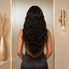 Natural Color Wavy 24 Inch Indian Hair Lace Front Wigs