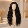 Natural Color Wavy 24 Inch Indian Hair Lace Front Wigs