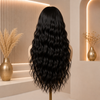 Natural Color Wavy 24 Inch Indian Hair Lace Front Wigs