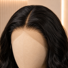 Natural Color Wavy 24 Inch Indian Hair Lace Front Wigs