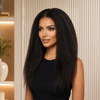 Kinky Straight 360 Wigs Natural Color 150% Density