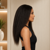 Kinky Straight 360 Wigs Natural Color 150% Density