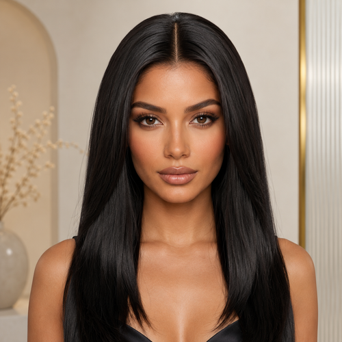 Pelucas frontales de encaje de 16 pulgadas de cabello humano virgen de color natural