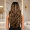 Natural Color Wavy Glueless Lace Front Wigs 18 Inch