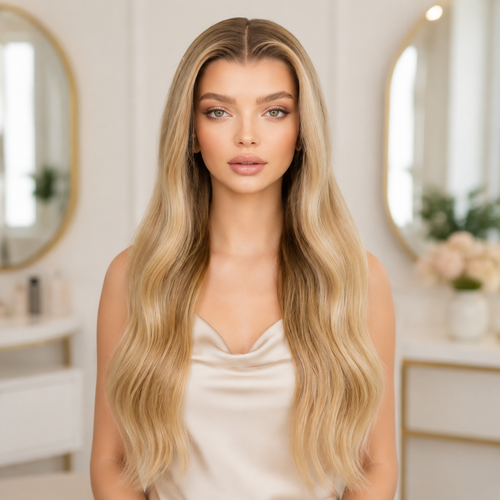 Brazilian Virgin Hair Blonde Wavy Natural Lace Front Wigs