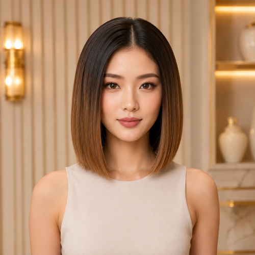 10 Inch Balayage BOB Wigs Brazilian Virgin Hair