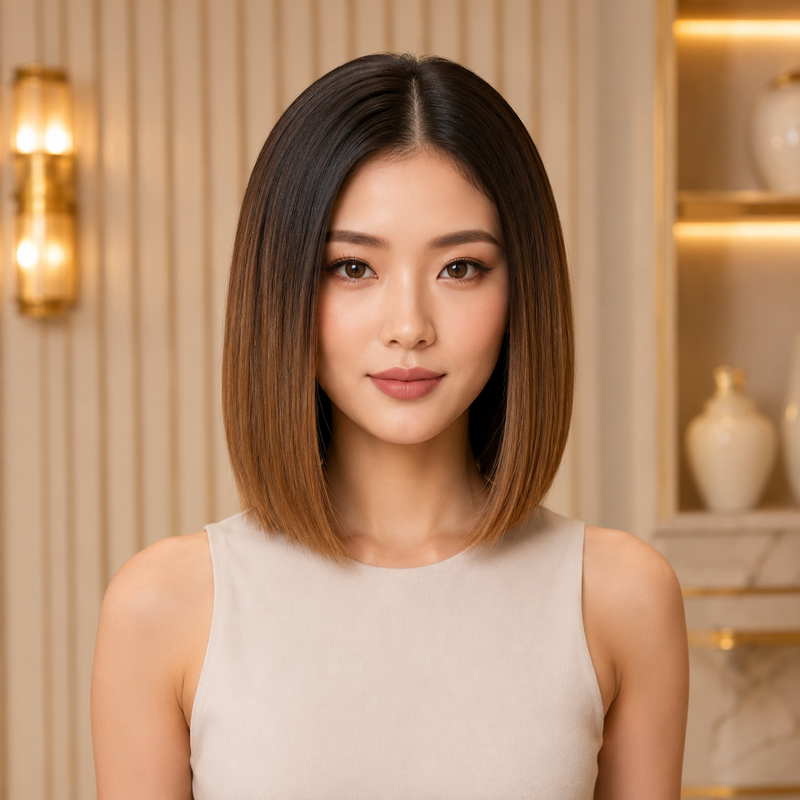 10 Inch Balayage BOB Wigs Brazilian Virgin Hair