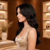 Black Human Hair Glueless Wigs Bleached-Knots and Pre-plucked Hairline