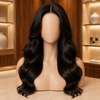 Black Human Hair Glueless Wigs Bleached-Knots and Pre-plucked Hairline