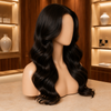 Black Human Hair Glueless Wigs Bleached-Knots and Pre-plucked Hairline