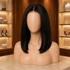 Peluca delantera de encaje sin pegamento estilo Bob de celebridad, con línea de cabello pre-arrancada