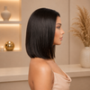 Short Bob Wigs Natural Color Glueless Lace Front