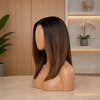 Perruques Bob en Cheveux Vierge Brésiliens de 14 pouces avec Ligne de Cheveux Pré-épilée