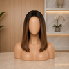 Perruques Bob en Cheveux Vierge Brésiliens de 14 pouces avec Ligne de Cheveux Pré-épilée