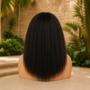 Kinky Straight Natural Color 150% Glueless Lace Front