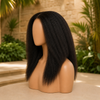 Kinky Straight Natural Color 150% Glueless Lace Front