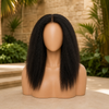 Kinky Straight Natural Color 150% Glueless Lace Front