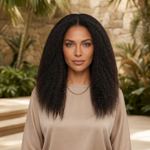 Kinky Straight Natural Color 150% Glueless Lace Front