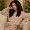 Kinky Straight Natural Color 150% Glueless Lace Front