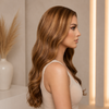 Pelucas de 18 pulgadas con línea de cabello natural, color castaño