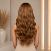 Pelucas de 18 pulgadas con línea de cabello natural, color castaño